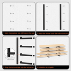 4-Pack Heavy-Duty Wall Mount Lumber Storage Rack - 4-Level Adjustable Steel Wood Organizer for Garage & Workshop