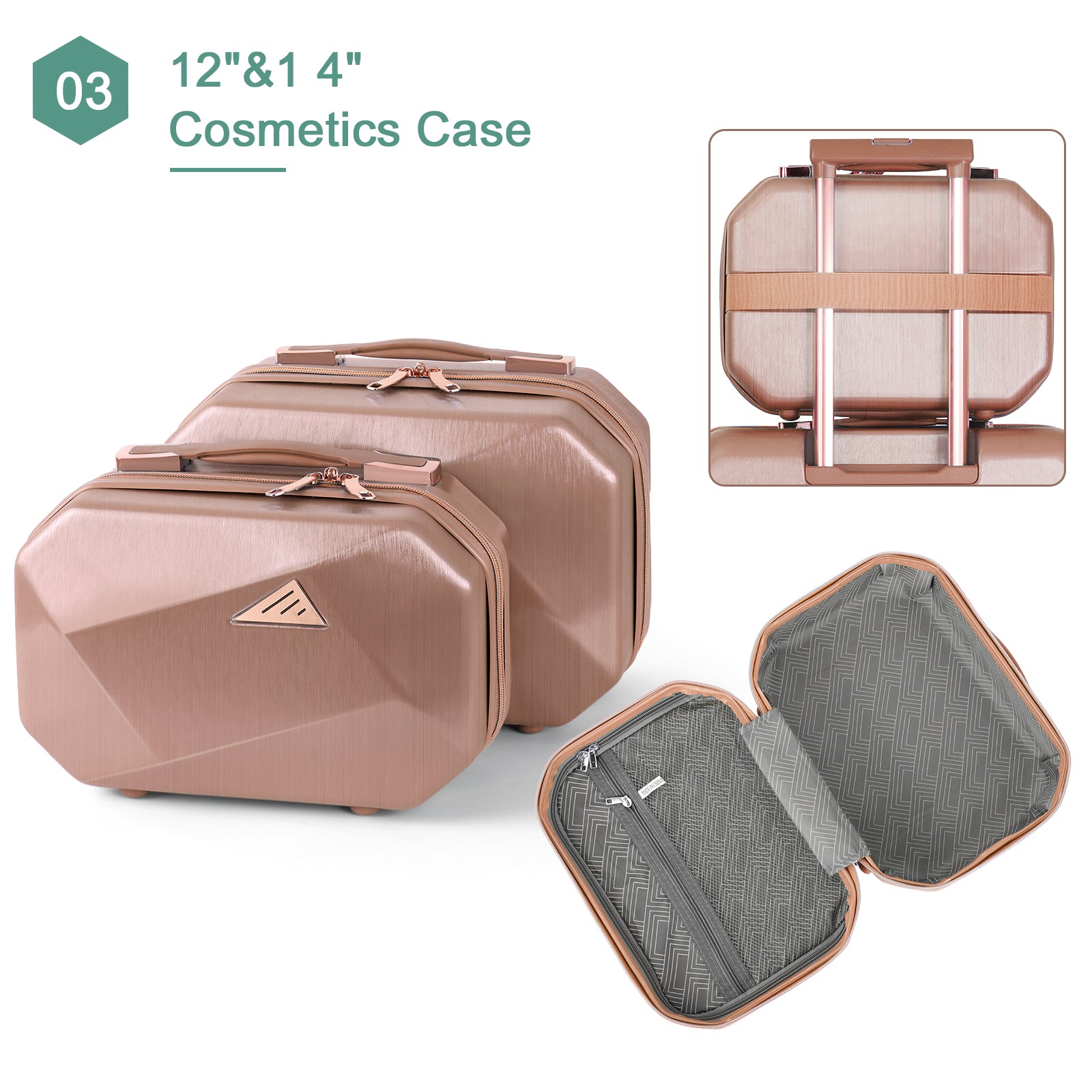5 PCS Luggage Set PC+ABS Hardside Lightweight Suitcase w/Spinner Wheels TSA Lock