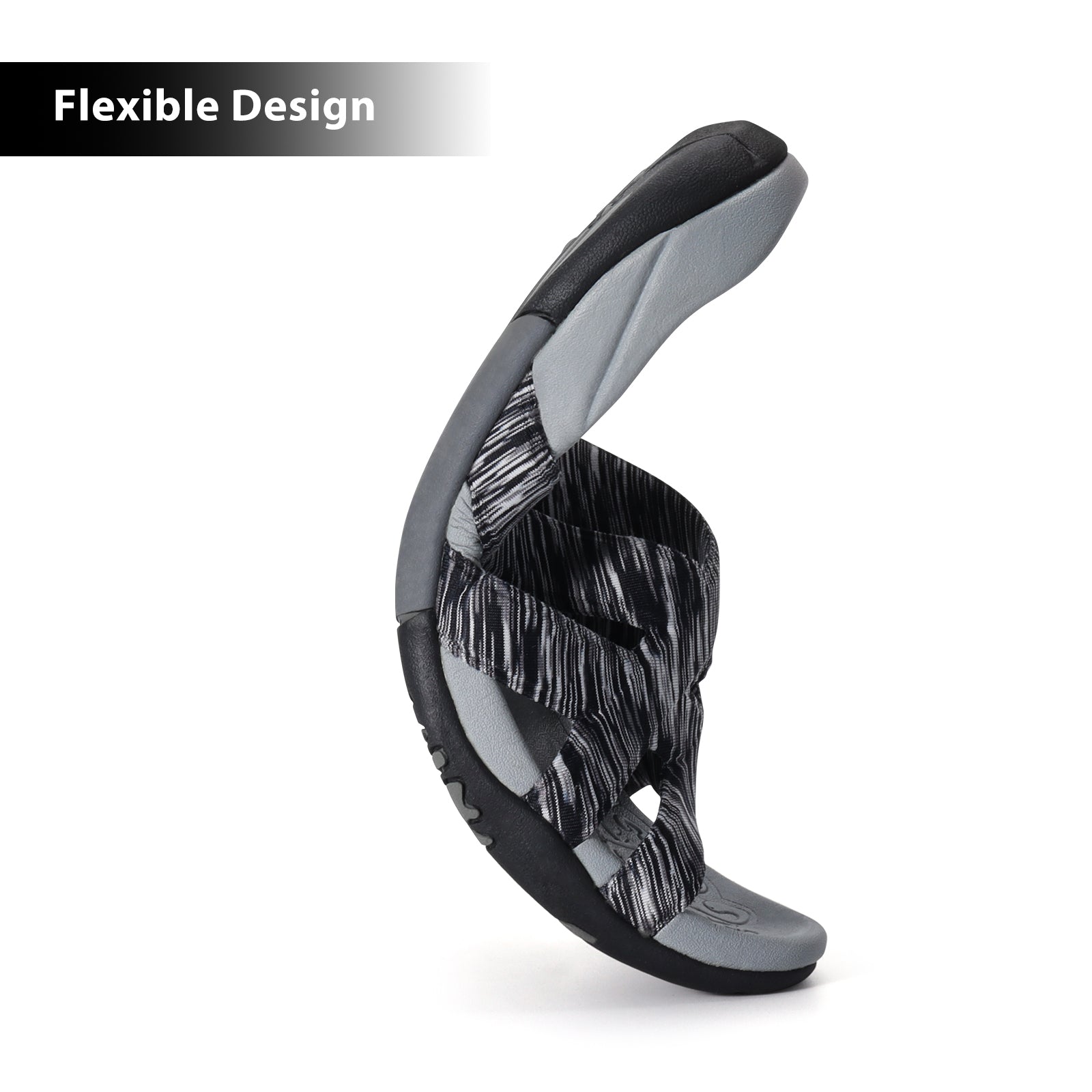Orthotic Arch Support Slides for Men, Plantar Fasciitis Relief Comfort Walking Slippers, Flexible Waterproof Open Toe Sandals with Deep Heel Cup for Indoor Outdoor Beach Use