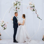 6.6ft Wreath Stand, Photographic Background Stand, Metal Circle Balloon Arch Kit, Suitable for Wedding, Party Background Decoration, Birthday Anniversary, Bridal Decoration, Gold, White