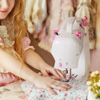 Portable Multi-Functional Sewing Machine - 12 Built-in Stitches & 2 Speeds - Electric Crafting Machine for Adults & Beginners, Pink