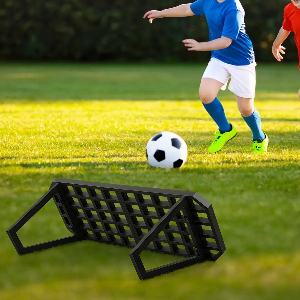 Portable Soccer Rebounder Board with Adjustable Angles Foldable Wall Kick for Control Soccer Back Trainer Soccer Training Equipment for Passing, Shooting, Ball Control, Agility & Reflex Skill Drills,Black