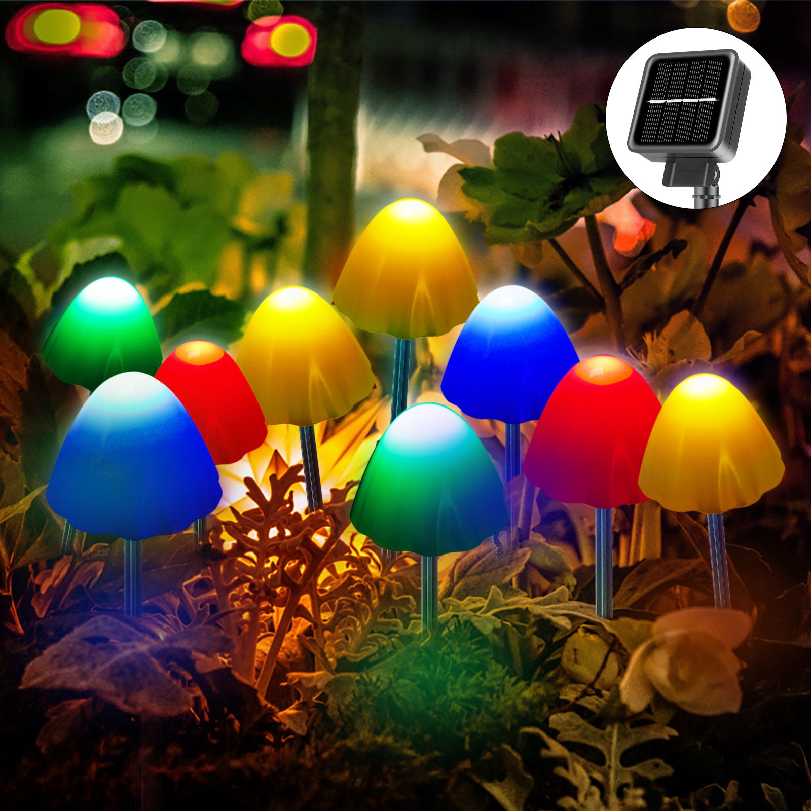 Mini Mushroom LED Solar Power Lights Garden Outdoor Party Decor Lamp Waterproof