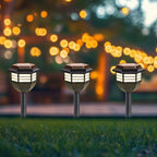 4 Pack Retro Solar Garden Path Lights Waterproof Landscape Stake Lamp