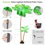 Lighted Palm Tree, LED Artificial Trees Lights Christmas Trees Lights for Decorations Decor, Indoor Outside Patio, Outdoor Christmas Decorations Patio Yard Pool Tropical Party