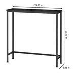 Sleek Black Narrow Entryway Console Table, Versatile Thin Side Table for Living Room, Foyer, and Office
