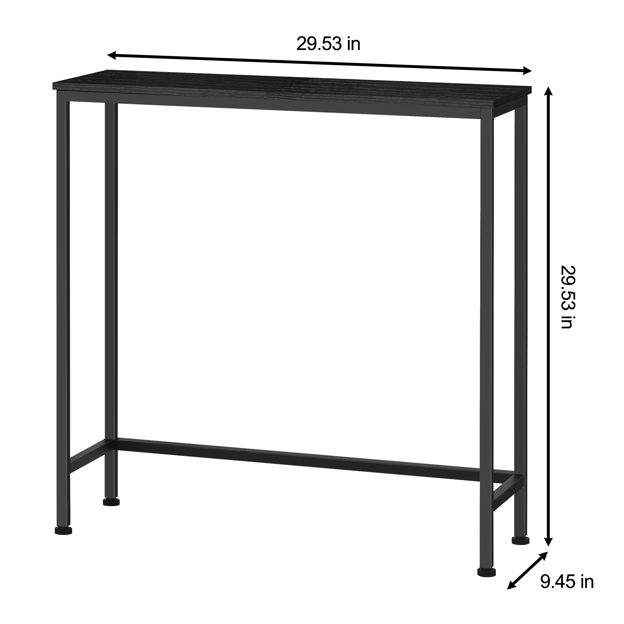 Sleek Black Narrow Entryway Console Table, Versatile Thin Side Table for Living Room, Foyer, and Office