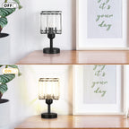 Set of 2 Contemporary Crystal Bedside Lamps with Black Bases and Elegant Shimmering Shades for Living Rooms or Bedrooms