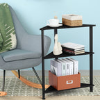 3-Tier Corner Shelf Stand, Triangle Side Table for Small Spaces, Floating Style Display Rack for Home