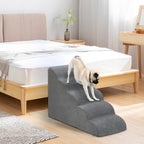 5-Step High Density Foam Pet Stairs - Non-Slip Dog Ramp for High Beds & Couches