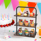 Industrial 3-Tier Cupcake Stand & Dessert Display Server