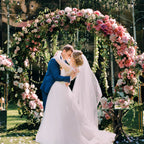 7.2 Feet, Outdoor Garland, Balloon Arch, Metal Round Background Stand, Stable Arch Background Stand, Round Background Stand for Wedding Birthday Party Baby Shower Party Decoration