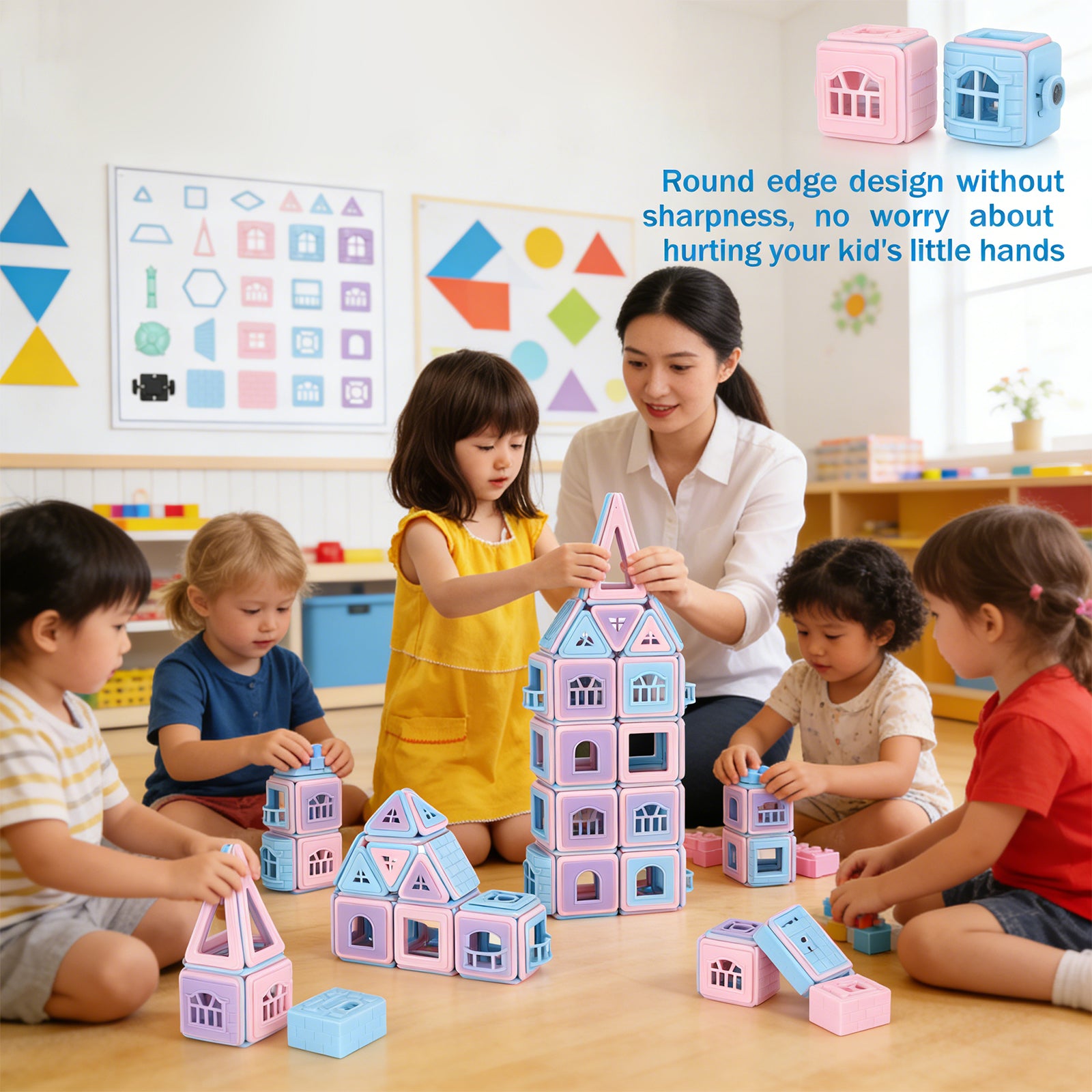 101-Piece 3D Magnetic Building Tiles Set - Educational STEM Toys for Kids with Storage Bag, Macaron Colors
