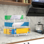 Kitchen Wrap & Foil Organizer Rack (2-Pack) - Stackable Storage Holder for Aluminum Foil and Plastic Wrap