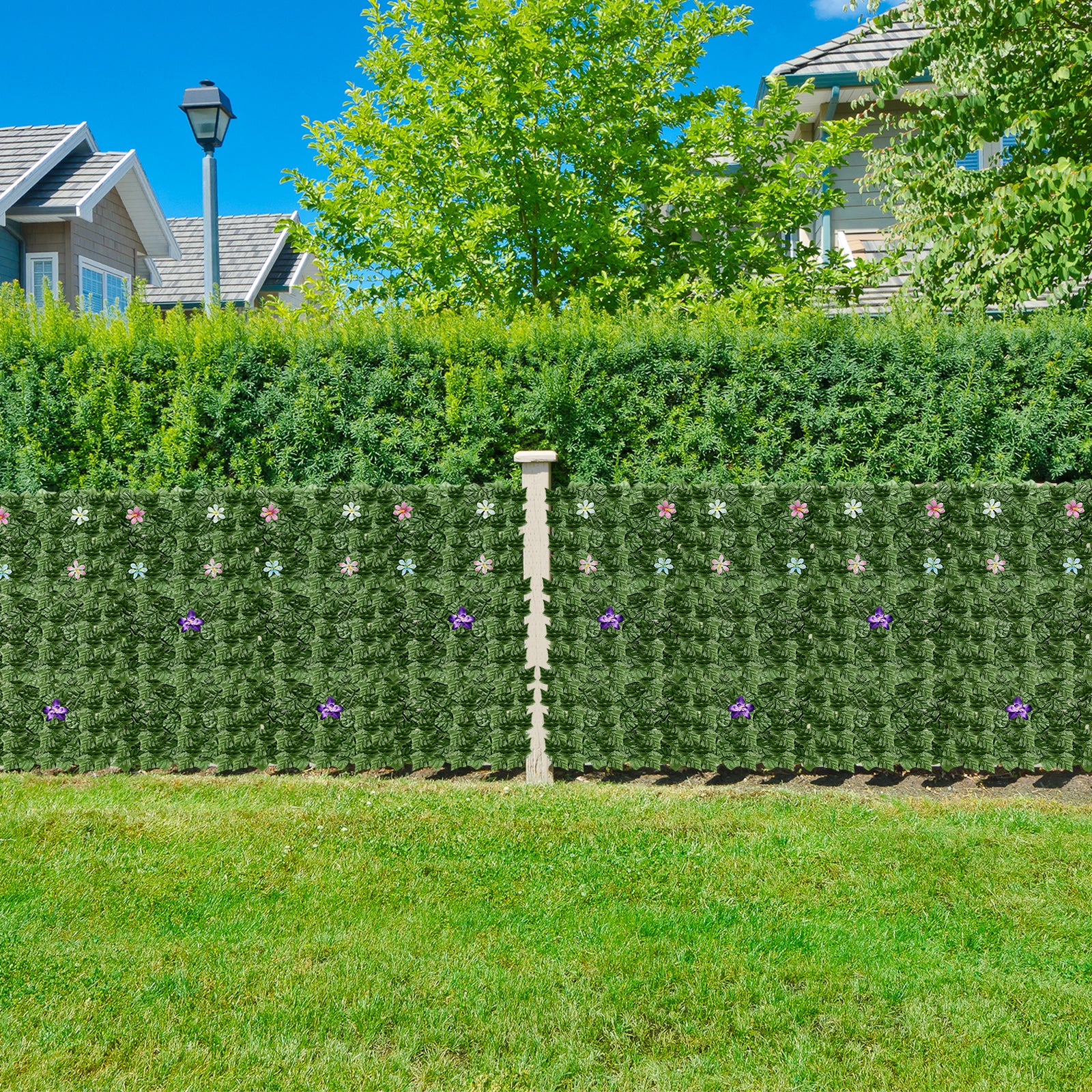 24-Pack Artificial Ivy Privacy Fence Panels (91inch x 46inch) - Faux Leaf Hedges for Outdoor Landscaping