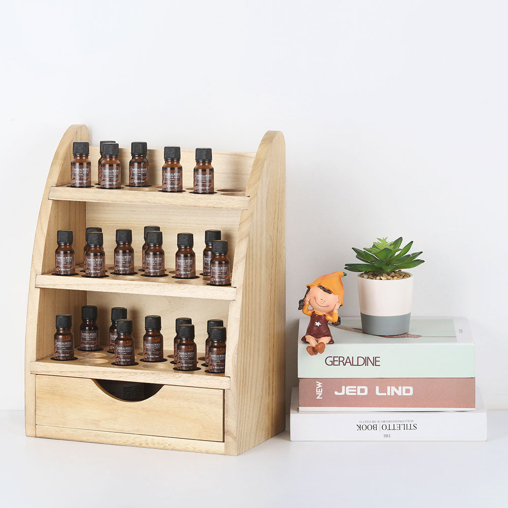 Natural Wood Aromatherapy Bottle Display and Organizer Stand