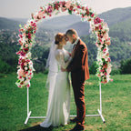 6FT Metal Square Wedding Arch Backdrop Stand Balloon Arched Frame for Ceremony Birthday Party Graduation Anniversary Background Decoration