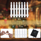 Outdoor Garden Fence With Solar Lights, Christmas Tree Fence, 10 Foot 336LED Picket Fence lights, Party Yard Patio Wedding Fence Decorations