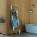 Minimalist Metal Blanket Ladder | Industrial Lean-to Towel & Quilt Rack