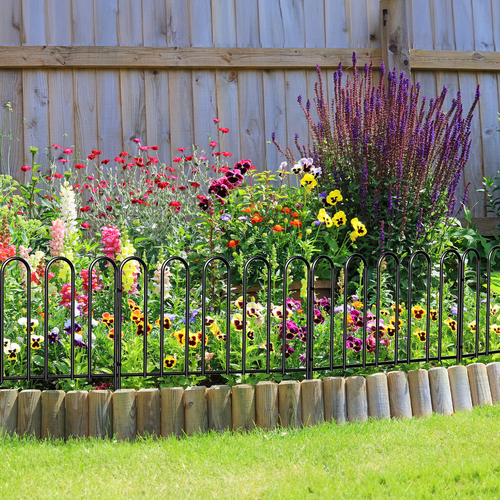 Garden Fence 7 Panels Small Garden Border 10ft(L) Animal Barrier Fence Rustproof Metal Fence Panels No Dig Decorative Garden Fencing for Dogs Little Flower Bed Edging Borders for Yard Patio Outdoor
