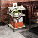 Bedside Table with Charging Station - 3-Tier Nightstand with USB Ports & Power Outlets