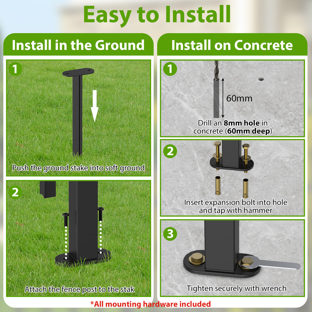 3-Panel Decorative Garden Fence & Animal Barrier