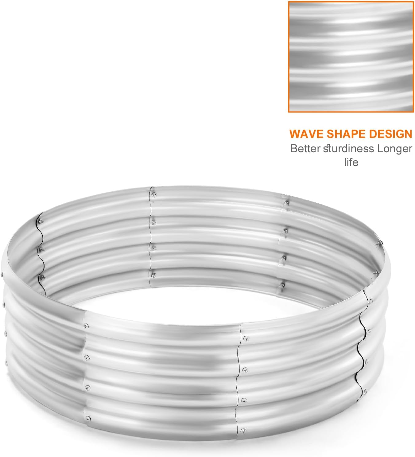 36 Inch Round Galvanized Steel Fire Pit Ring (12" Deep) - Durable Outdoor Liner for Camping & Backyard