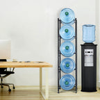 5-Tier Heavy Duty Black Metal Water Jug Storage Rack for 5-Gallon Bottles