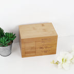 Wooden Pet Memorial Urn with Photo Frame - Keepsake Shadow Box for Dog or Cat Ashes with Engraved Tribute