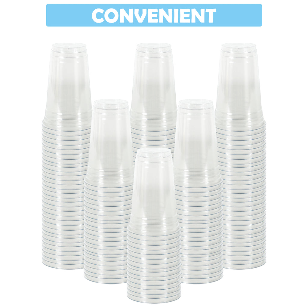 100-Pack 32oz/30oz/24oz Clear Disposable Water Cups - Bulk Plastic Cold Drink Cups for Parties, Weddings & Catering