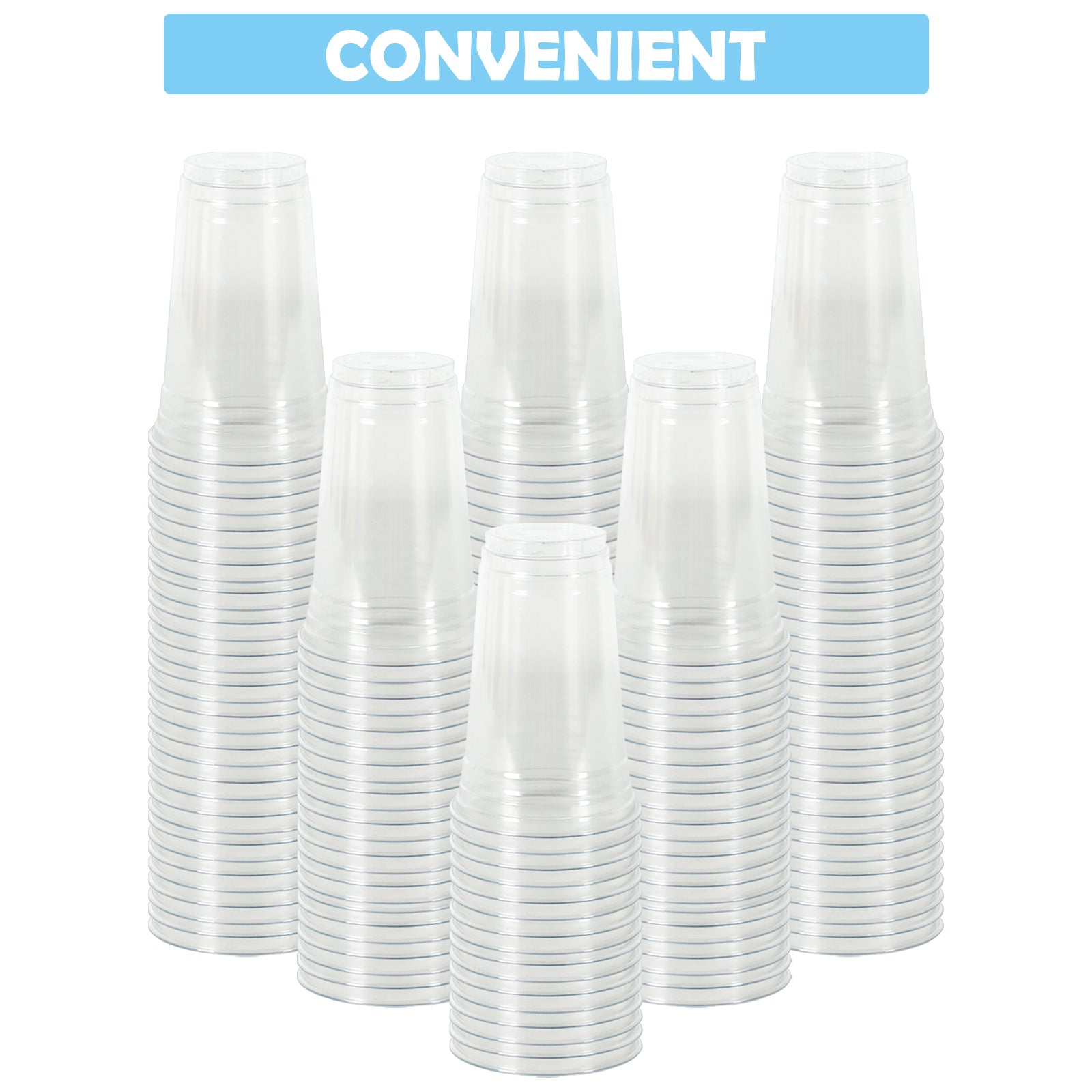 100-Pack 32oz/30oz/24oz Clear Disposable Water Cups - Bulk Plastic Cold Drink Cups for Parties, Weddings & Catering
