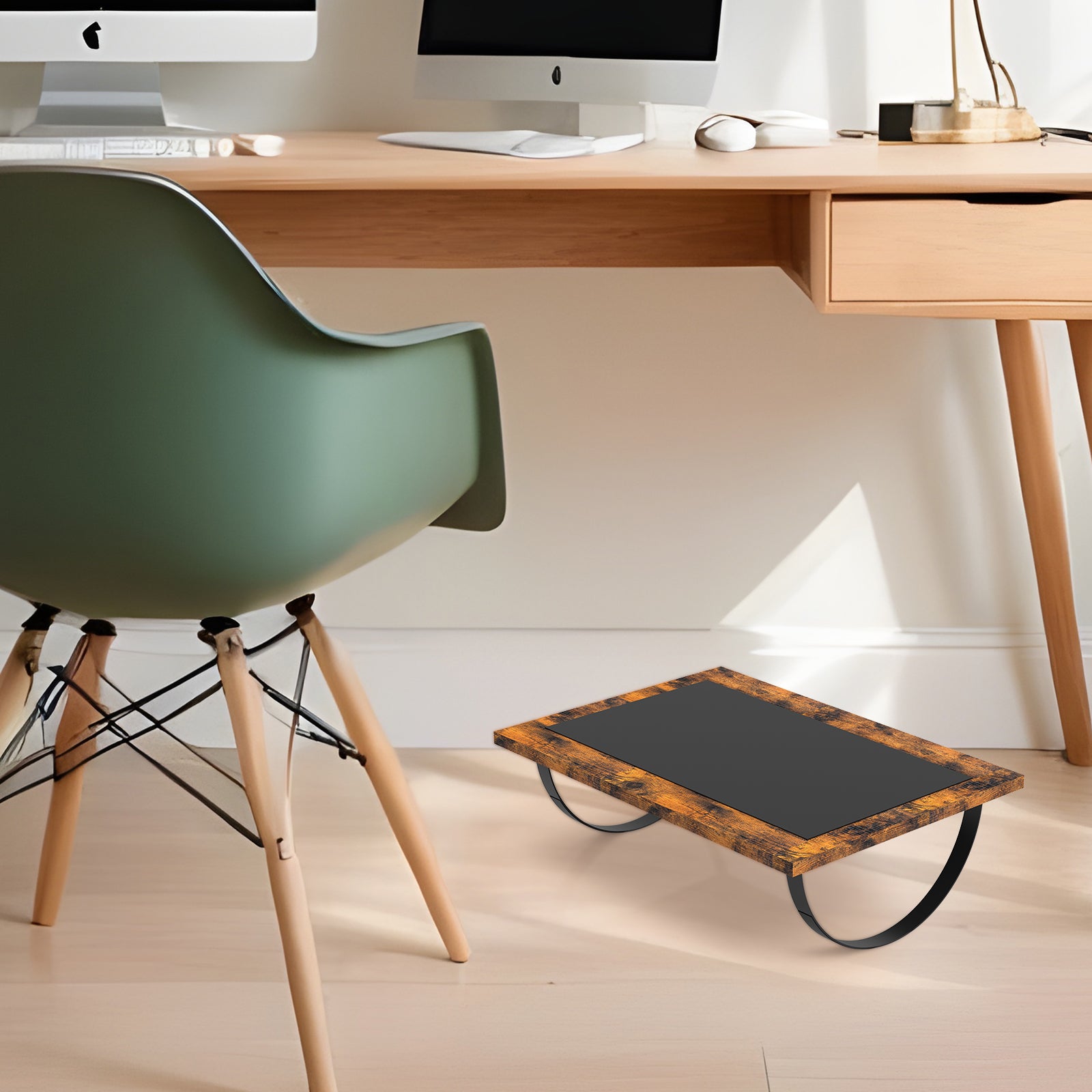 Under Desk Footrest Set with Massage Rollers (2 Pack)