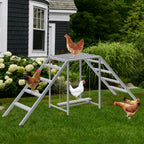 Wooden Chicken Roosting Bars & Perches with Swing - Coop Ladder & Activity Toy for Poultry