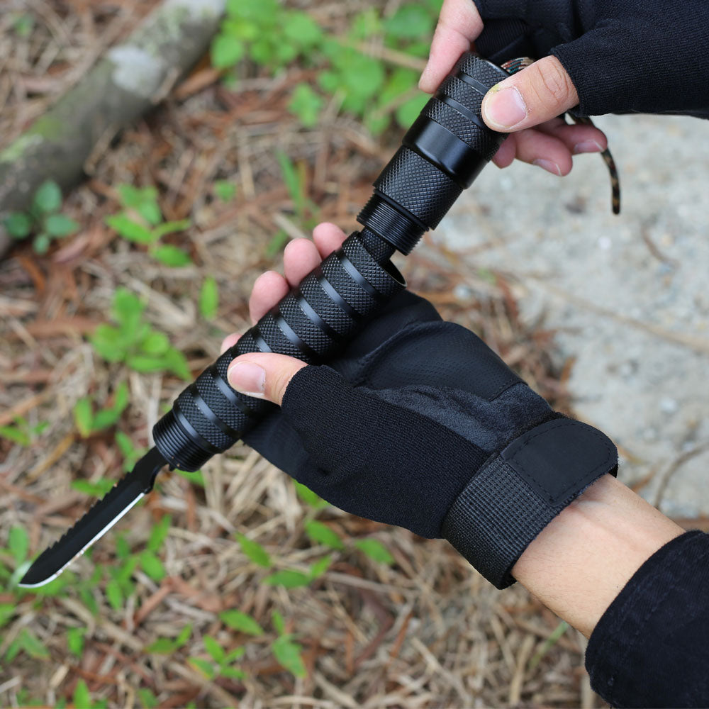 Professional Camping Axe with Multi-Tool Handle, Tactical Black Hatchet for Survival, Wood Chopping, and Outdoor Adventure,