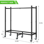 2.6ft Outdoor/Indoor Firewood Storage Rack with Wheels, Heavy-Duty Metal Log Cart for Patio & Fireplace, Matte Black,