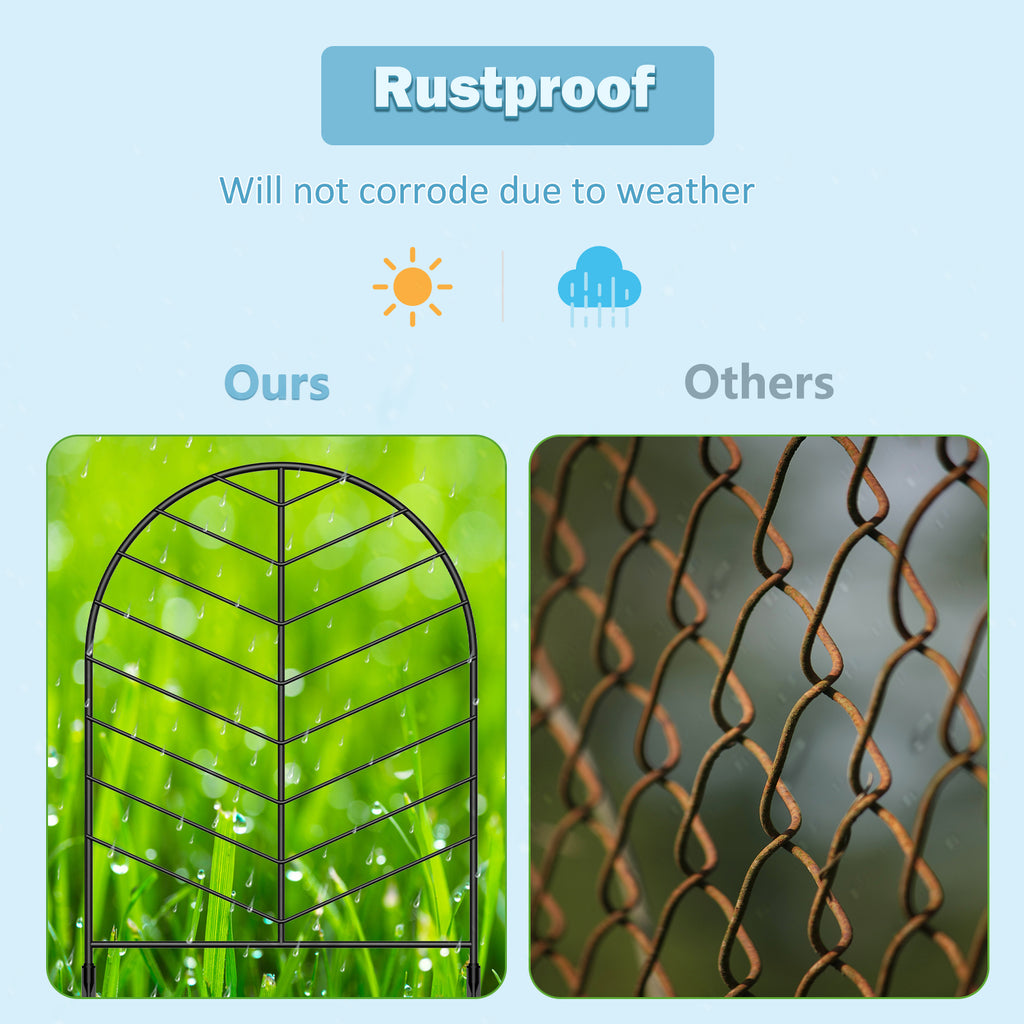 30/10 Pack Decorative Banana Leaf Garden Edging, 22-Inch Rust-Resistant Metal Animal Barrier Fence, Easy No-Dig Installation Wire Fencing for Yard and Pet Protection