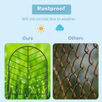30/10 Pack Decorative Banana Leaf Garden Edging, 22-Inch Rust-Resistant Metal Animal Barrier Fence, Easy No-Dig Installation Wire Fencing for Yard and Pet Protection