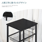 4-Tier Multi-Purpose Black Storage Unit with Sliding Drawers for Bathroom, Kitchen, and Pantry Organization