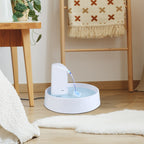 1.5L Cat Fountain LED Pet Water Fountain Ultra Quiet Automatic Pet Water Dispenser with Adjustable Water Flow and Activated Carbon Filter for Dogs, Cats, Birds and Small Animals  White