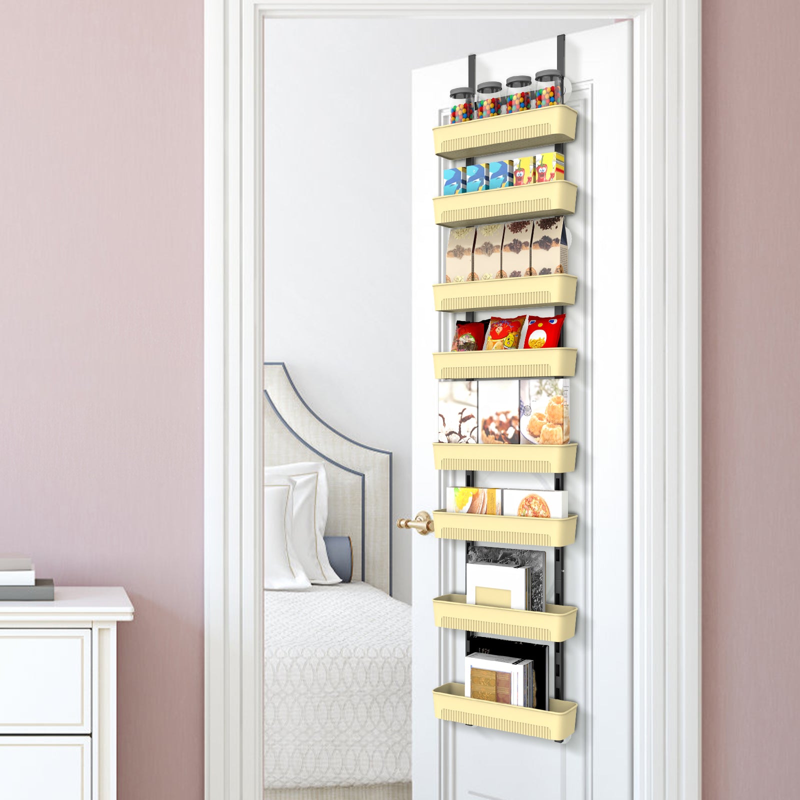 8-Tier Over The Door Pantry Organizer, Adjustable Metal Spice Rack & Storage for Kitchen