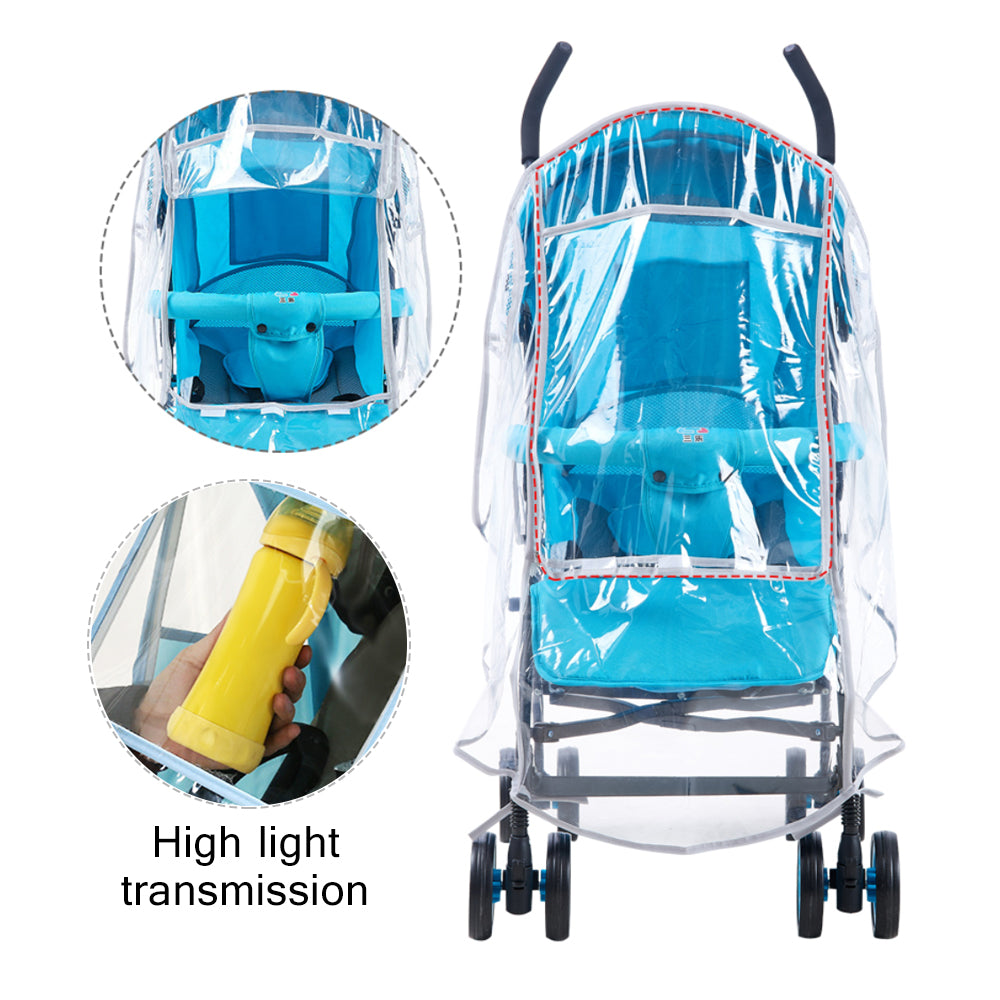 Universal Stroller All-Weather Protection Set, Clear Waterproof Windproof Shield and Breathable Bug Netting for Travel Comfort