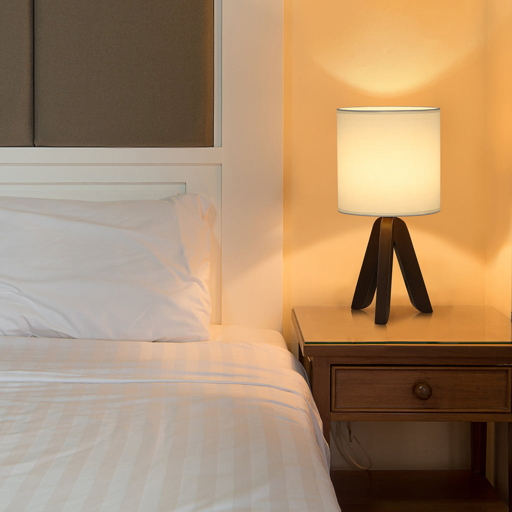 Pair of Modern Tripod Nightstand Lamps for Bedrooms and Nurseries - Stylish Dual Bedside Lighting Set