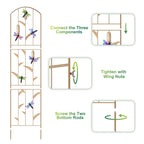 2-Pack Dragonfly Garden Trellis - 52inch Rustproof Metal Plant Support - Decorative Arched Trellis for Climbing Flowers & Vines