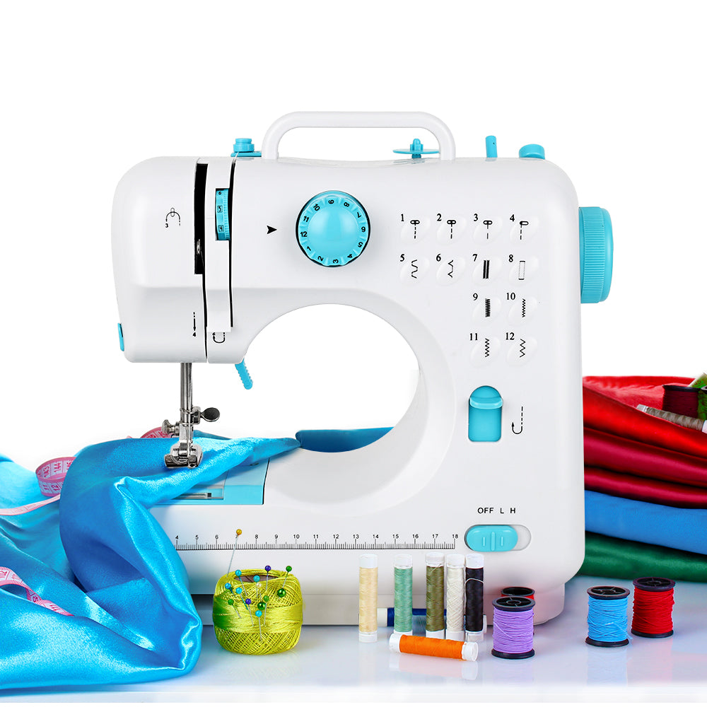 Household Sewing Machine with 12 Built-in Stitches, Portable Multi-Functional Mending Machine for Adults