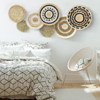 7-Piece Boho Woven Wall Decor Set, Round Circular Seagrass Wall Hanging Art for Living Room & Bedroom