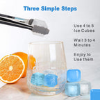 Reusable Ice Cubes 30 Count BPA Free Cooling Ice Squares, Reusable Freezer Ice for Cocktail Whiskey Drinks