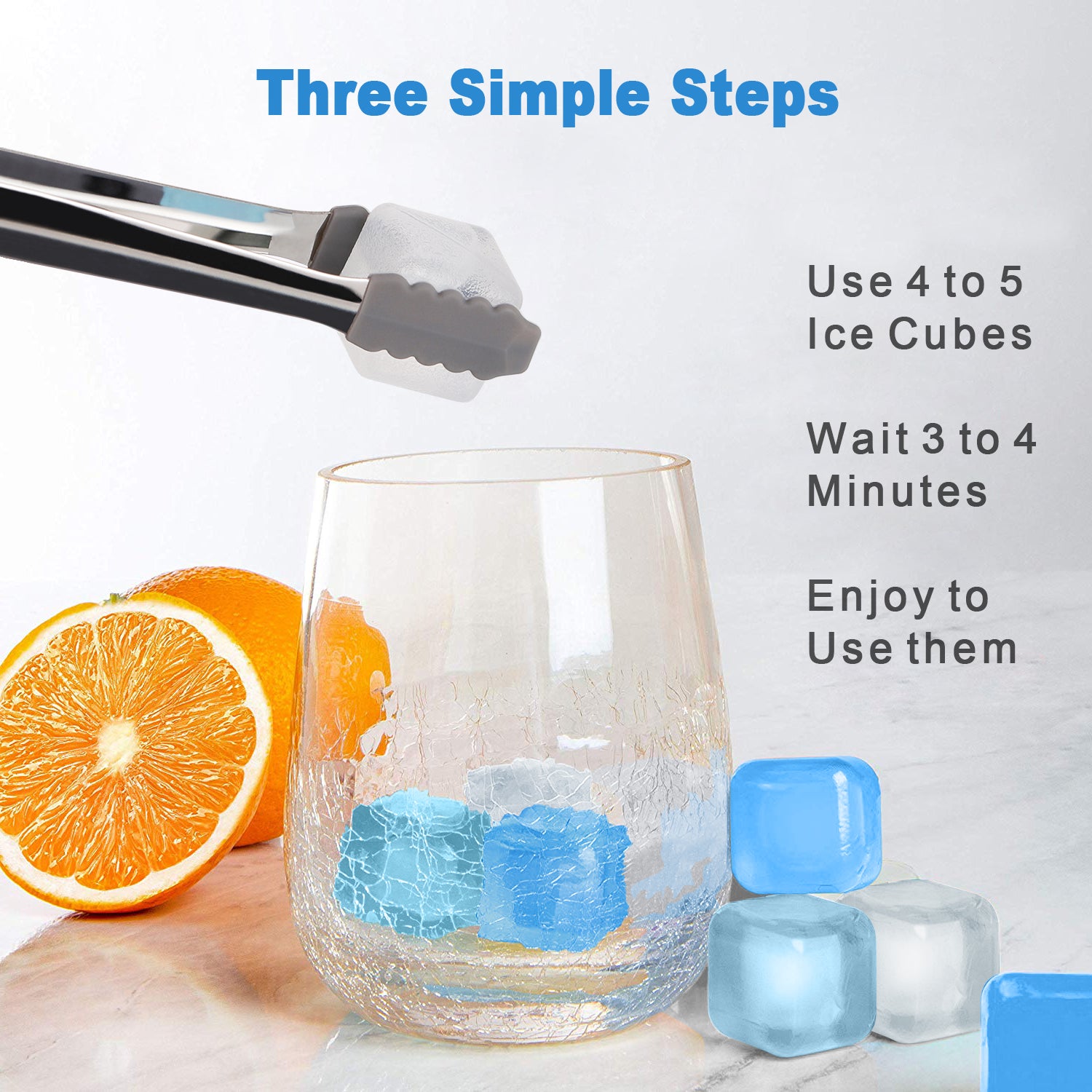 Reusable Ice Cubes 30 Count BPA Free Cooling Ice Squares, Reusable Freezer Ice for Cocktail Whiskey Drinks