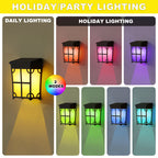 Set of 8 Retro Solar-Powered Outdoor Lights for Garden Pathways and Yards, Decorative Waterproof Wall-Mounted Lamps for Holiday and Ambient Lighting