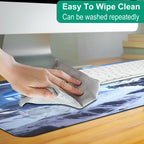 3-Piece Sci-Fi Space Station Desk Mat Set, Futuristic Galactic Mouse Pad & Cup Mat for Home Office