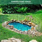 10-Pack Decorative Garden Fence - 10.5ft Christmas Pattern Metal Border, Animal Barrier for Patio & Yard